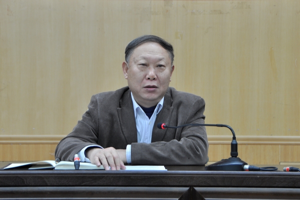 副厅级调研员刘健斌讲话，强调信息网络安全的重要性（李显杨 摄）