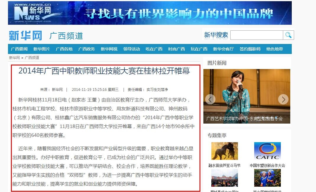 新华网报道截图