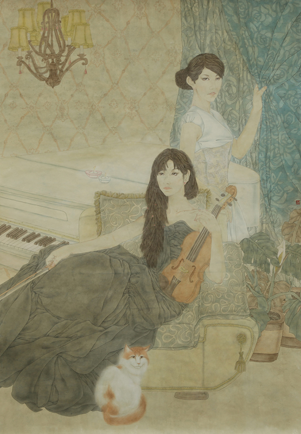 刘婉君作品—赏乐图