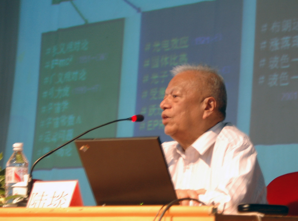 陆埮院士在做报告。