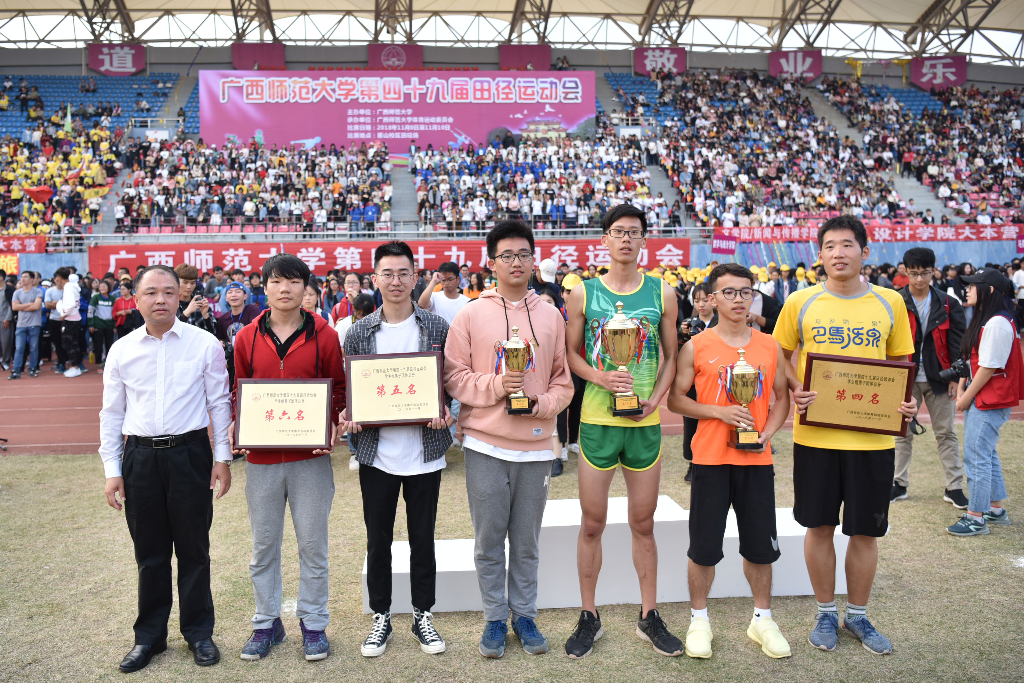 学生男子团体总分前六名代表队合影留念.jpg 学生男子团体总分前六名代表队合影留念.jpg