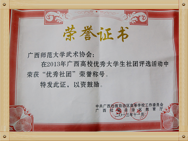 我校武术协会获区级“优秀社团”荣誉称号